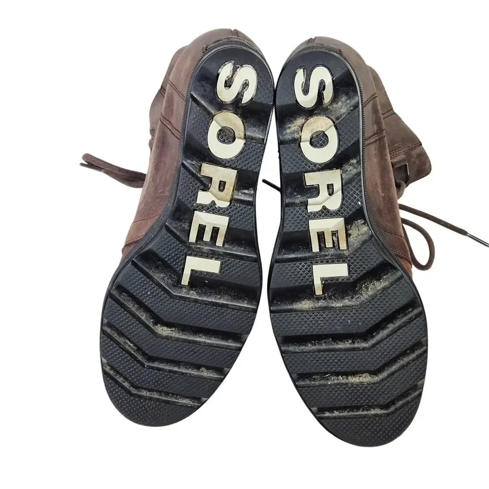 Sorel Joan of Arctic Wedge II Ankle Boots Womens Size 8.5 Brown Nubuck Leather